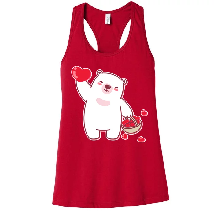 Polar Bear Cute Valentines Day Love Women's Racerback Tank