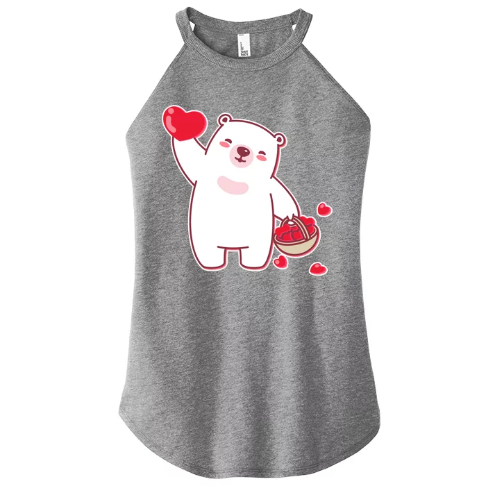 Polar Bear Cute Valentines Day Love Women’s Perfect Tri Rocker Tank