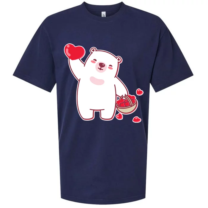 Polar Bear Cute Valentines Day Love Sueded Cloud Jersey T-Shirt