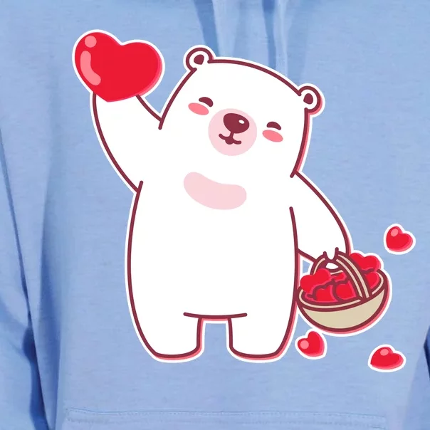 Polar Bear Cute Valentines Day Love Unisex Surf Hoodie