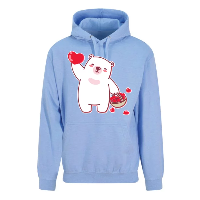 Polar Bear Cute Valentines Day Love Unisex Surf Hoodie