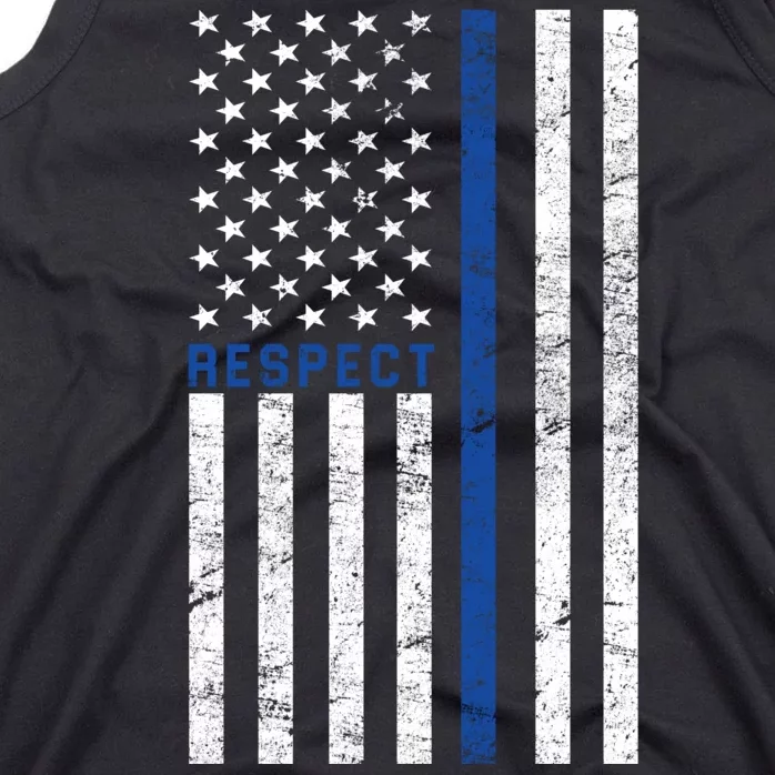 Police American Flag Respect The Blue Tank Top