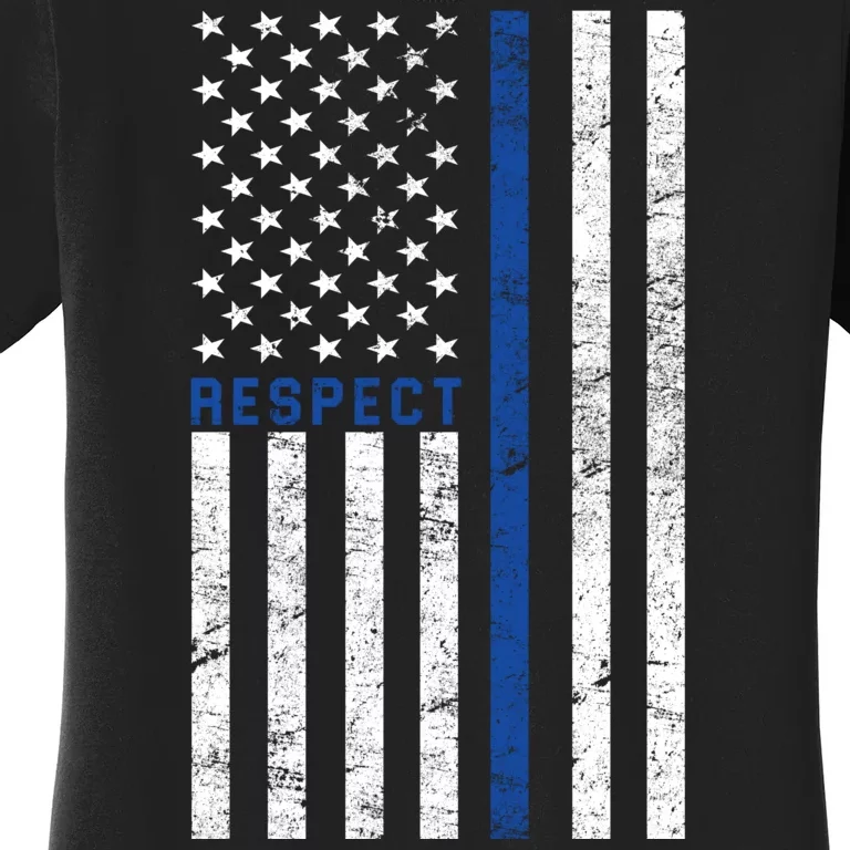 Police American Flag Respect The Blue Women's T-Shirt