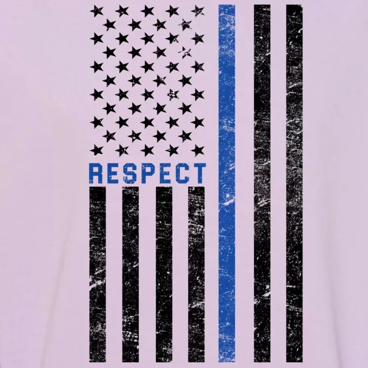 Police American Flag Respect The Blue Garment-Dyed Sweatshirt