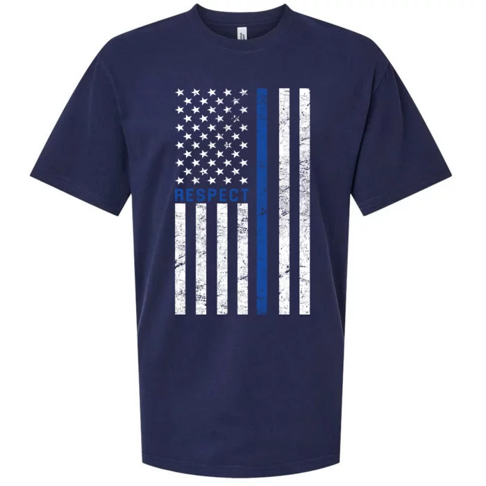 Police American Flag Respect The Blue Sueded Cloud Jersey T-Shirt