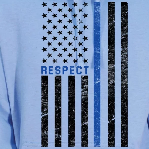 Police American Flag Respect The Blue Unisex Surf Hoodie