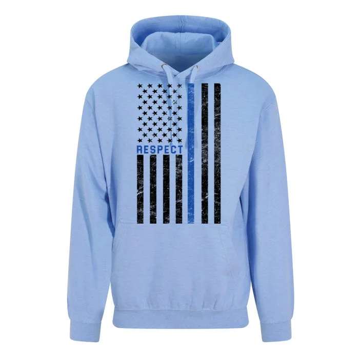 Police American Flag Respect The Blue Unisex Surf Hoodie