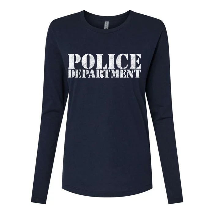 Police Department Logo Womens Cotton Relaxed Long Sleeve T-Shirt