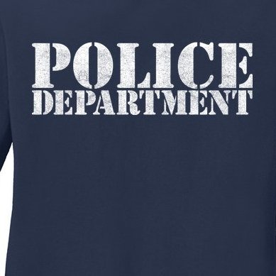 Police Department Logo Ladies Missy Fit Long Sleeve Shirt