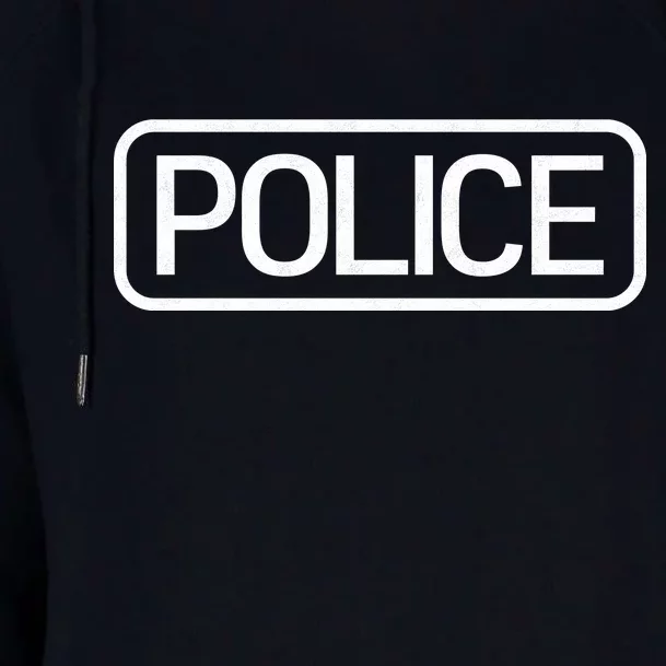 Police Distressed Logo Womens Funnel Neck Pullover Hood