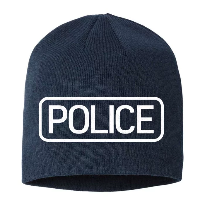 Police Distressed Logo 8 1/2in Sustainable Knit Beanie