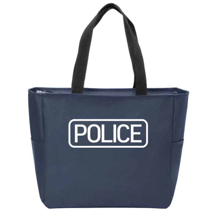 Police Distressed Logo Zip Tote Bag