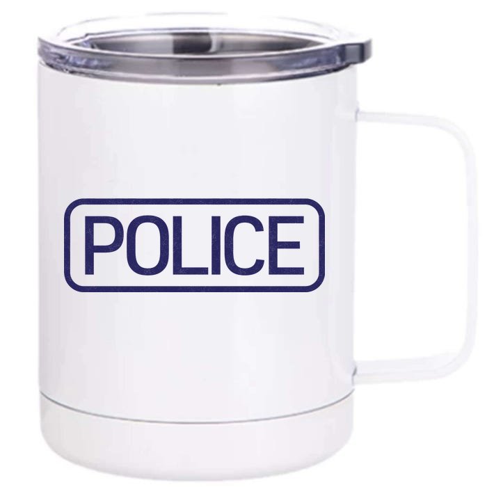 Police Distressed Logo Front & Back 12oz Stainless Steel Tumbler Cup