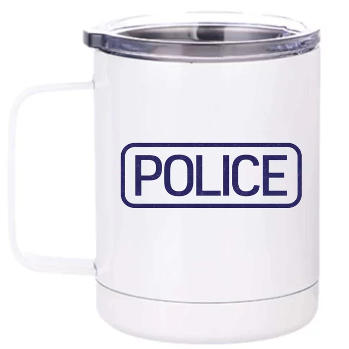 Police Distressed Logo Front & Back 12oz Stainless Steel Tumbler Cup