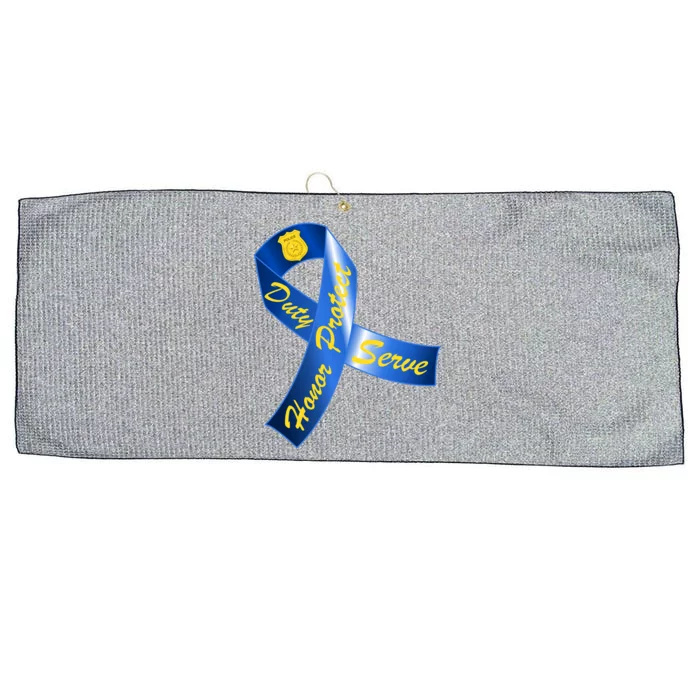 Police Duty Honor Protect Serve Ribbon Large Microfiber Waffle Golf Towel