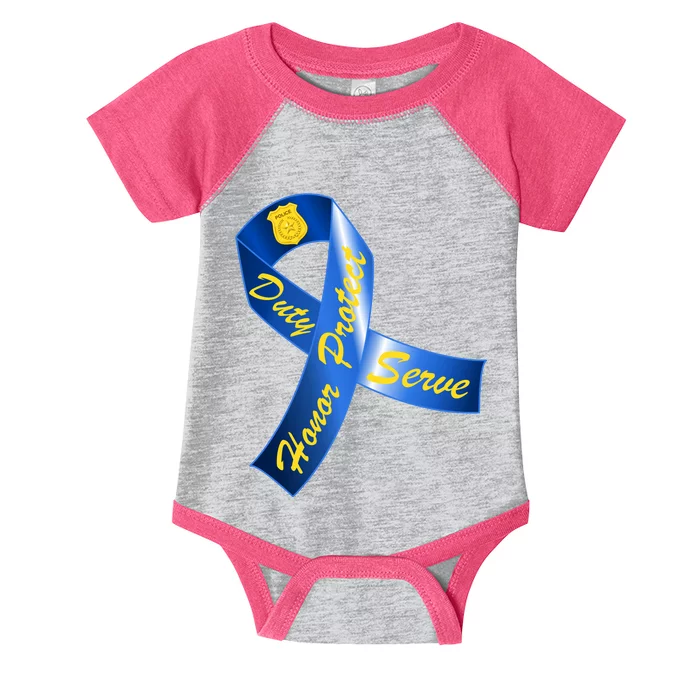 Police Duty Honor Protect Serve Ribbon Infant Baby Jersey Bodysuit