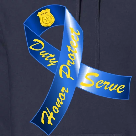 Police Duty Honor Protect Serve Ribbon Premium Hoodie