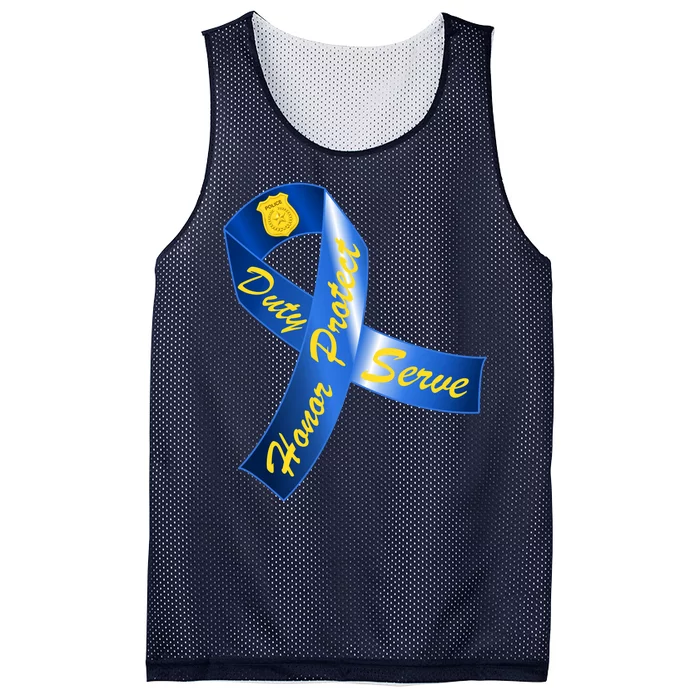 Police Duty Honor Protect Serve Ribbon Mesh Reversible Basketball Jersey Tank