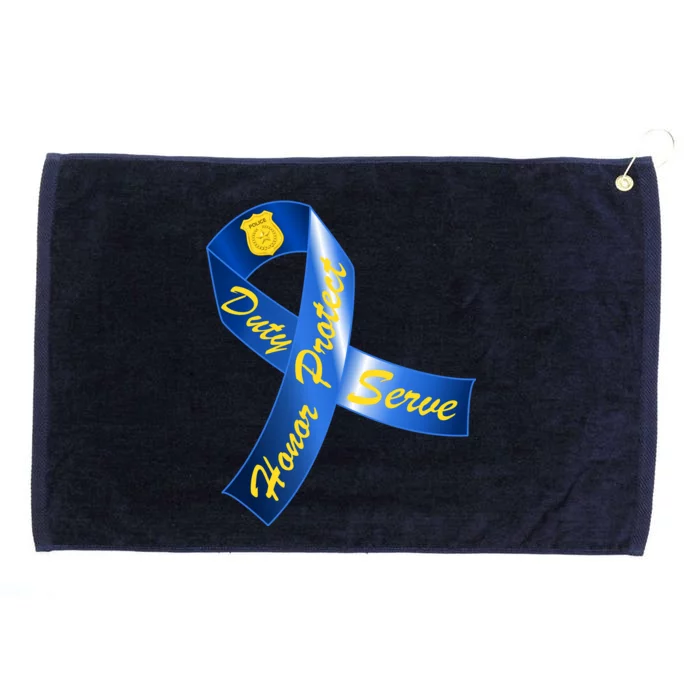 Police Duty Honor Protect Serve Ribbon Grommeted Golf Towel