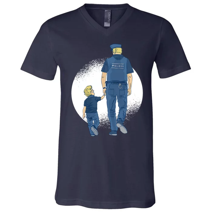 Police Father V-Neck T-Shirt