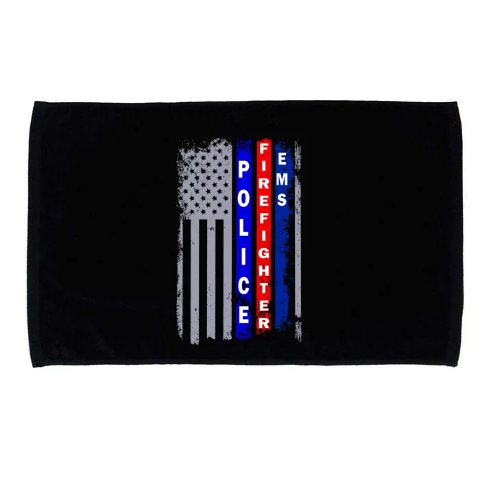 Police Firefighter EMS American Flag Microfiber Hand Towel