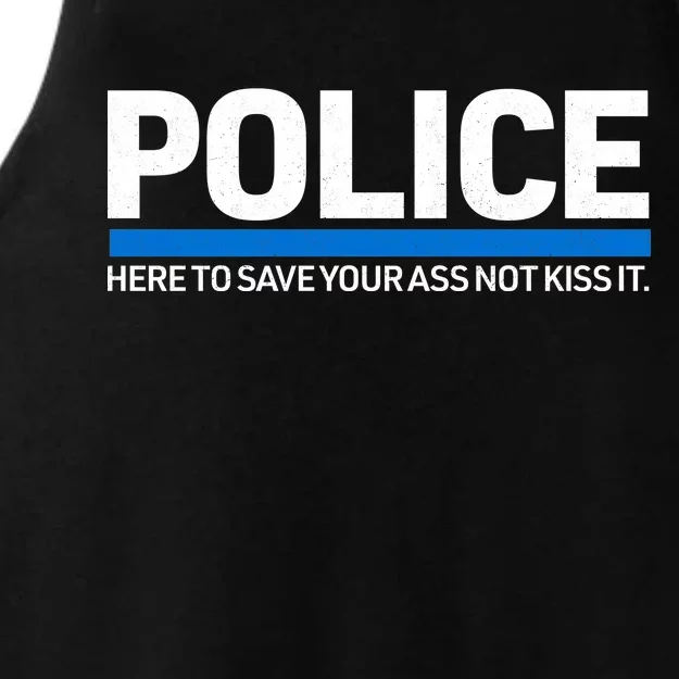 Police Here to Save Lives Ladies Tri-Blend Wicking Tank