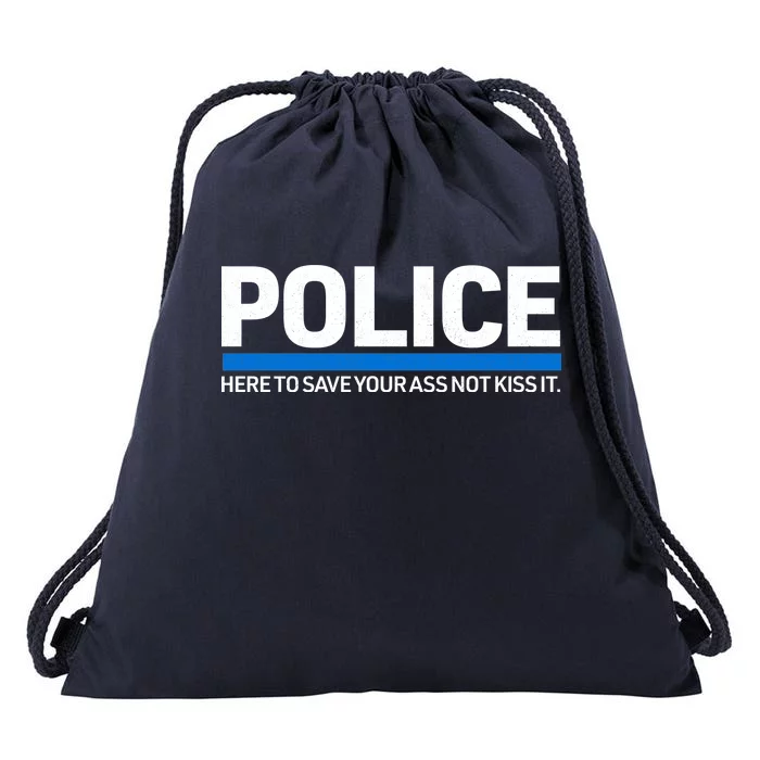 Police Here to Save Lives Drawstring Bag