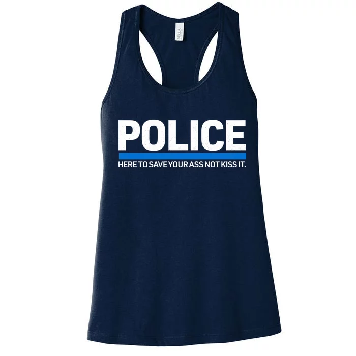 Police Here to Save Lives Women's Racerback Tank