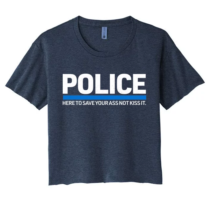 Police Here to Save Lives Women's Crop Top Tee