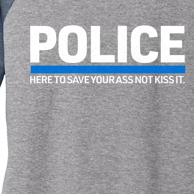 Police Here to Save Lives Women's Tri-Blend 3/4-Sleeve Raglan Shirt