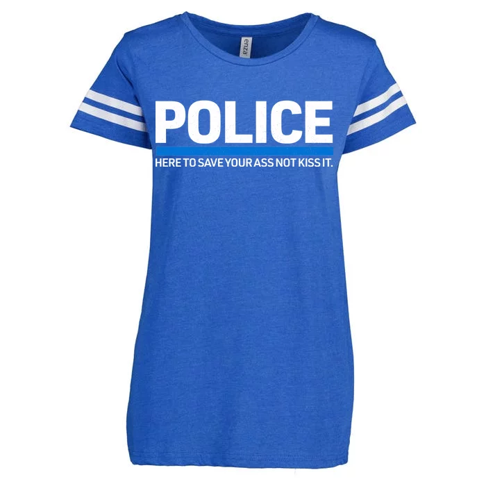 Police Here to Save Lives Enza Ladies Jersey Football T-Shirt