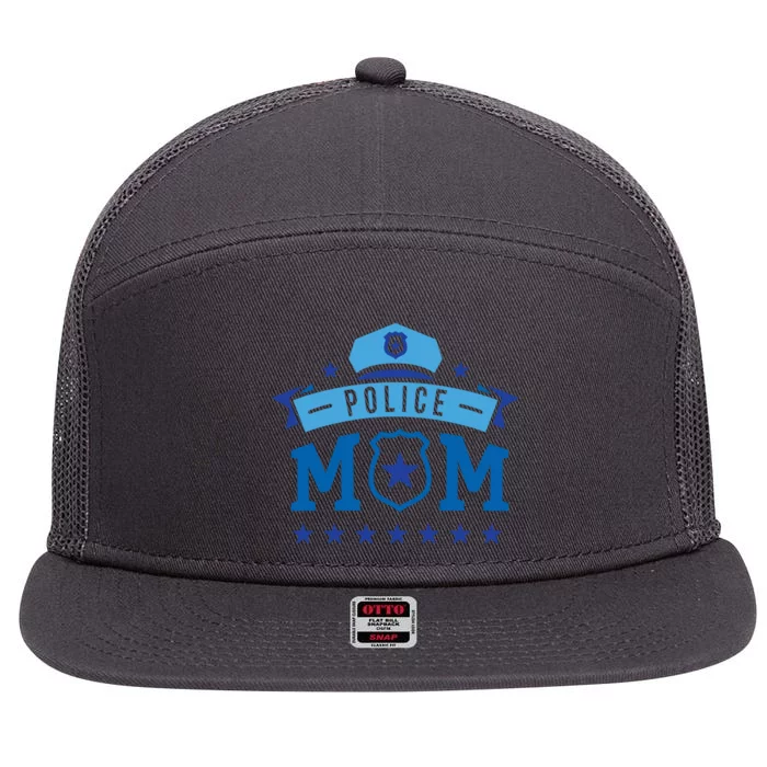 Police Mom 7 Panel Mesh Trucker Snapback Hat