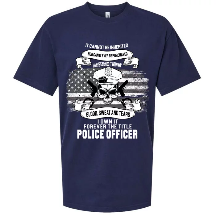 Police Officer Earned It Sweat Blood Tears Sueded Cloud Jersey T-Shirt