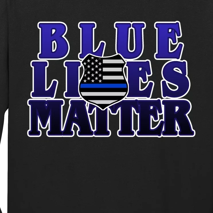 Police Shield Blue Lives Matter Long Sleeve Shirt