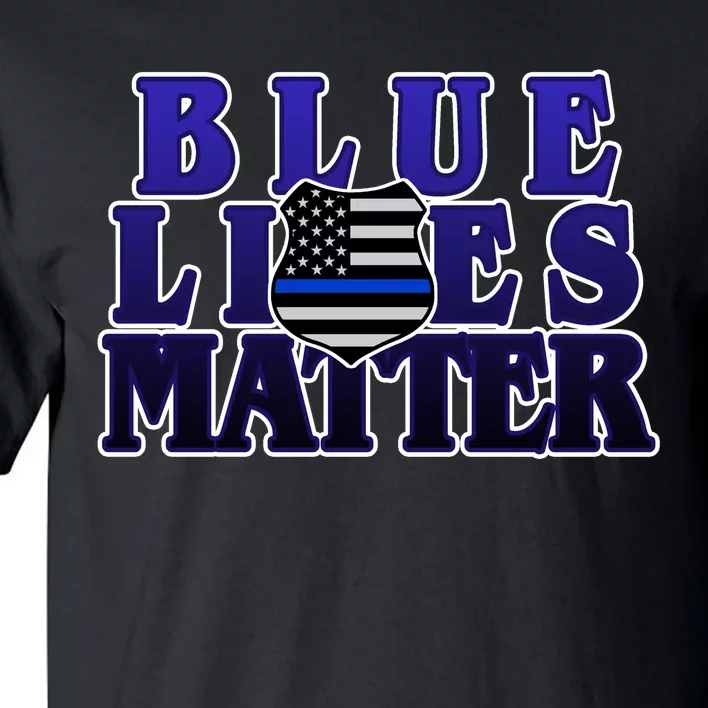 Police Shield Blue Lives Matter Tall T-Shirt