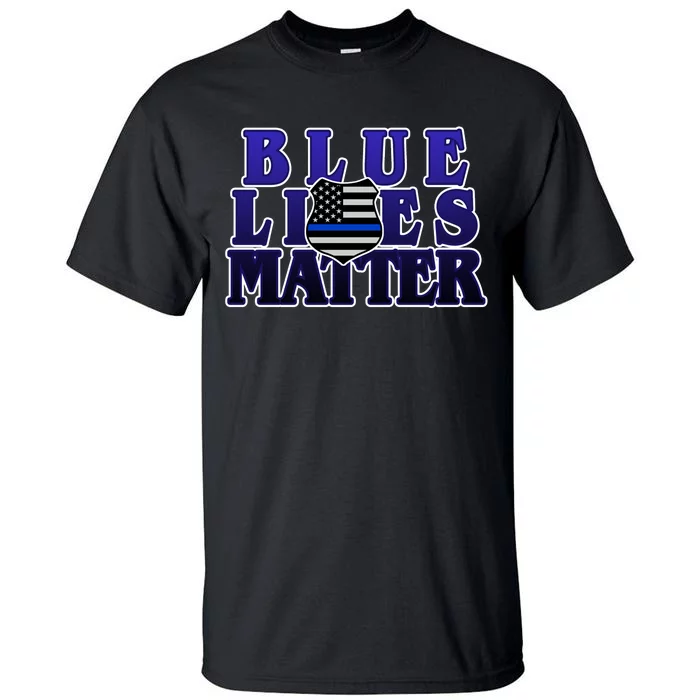 Police Shield Blue Lives Matter Tall T-Shirt