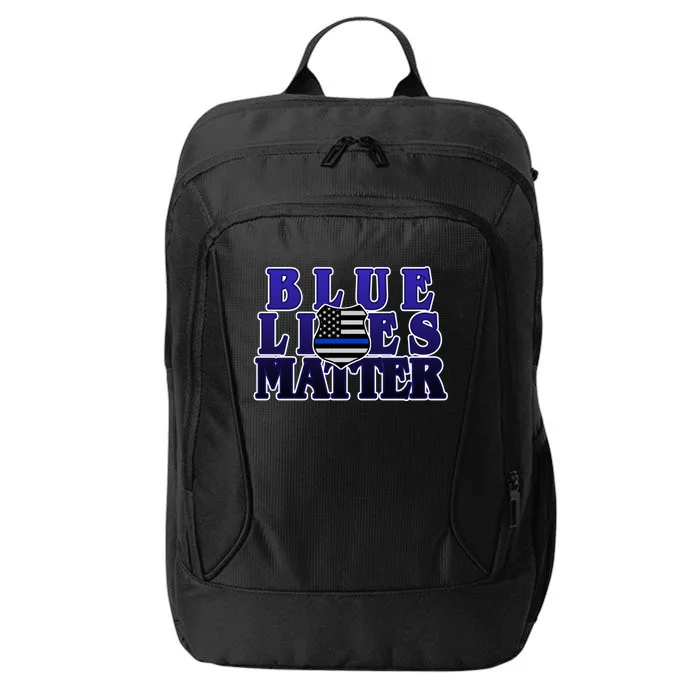 Police Shield Blue Lives Matter City Backpack