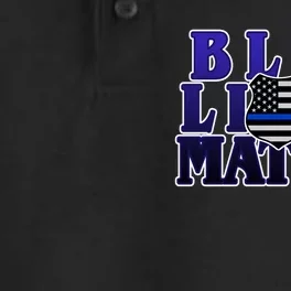 Police Shield Blue Lives Matter Dry Zone Grid Performance Polo