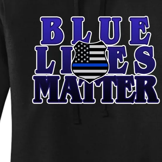 Police Shield Blue Lives Matter Women's Pullover Hoodie