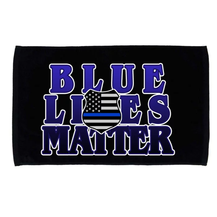 Police Shield Blue Lives Matter Microfiber Hand Towel