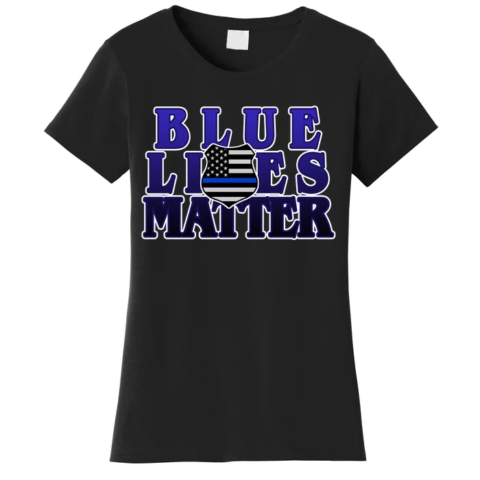 Police Shield Blue Lives Matter Women's T-Shirt