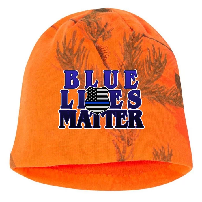 Police Shield Blue Lives Matter Kati - Camo Knit Beanie