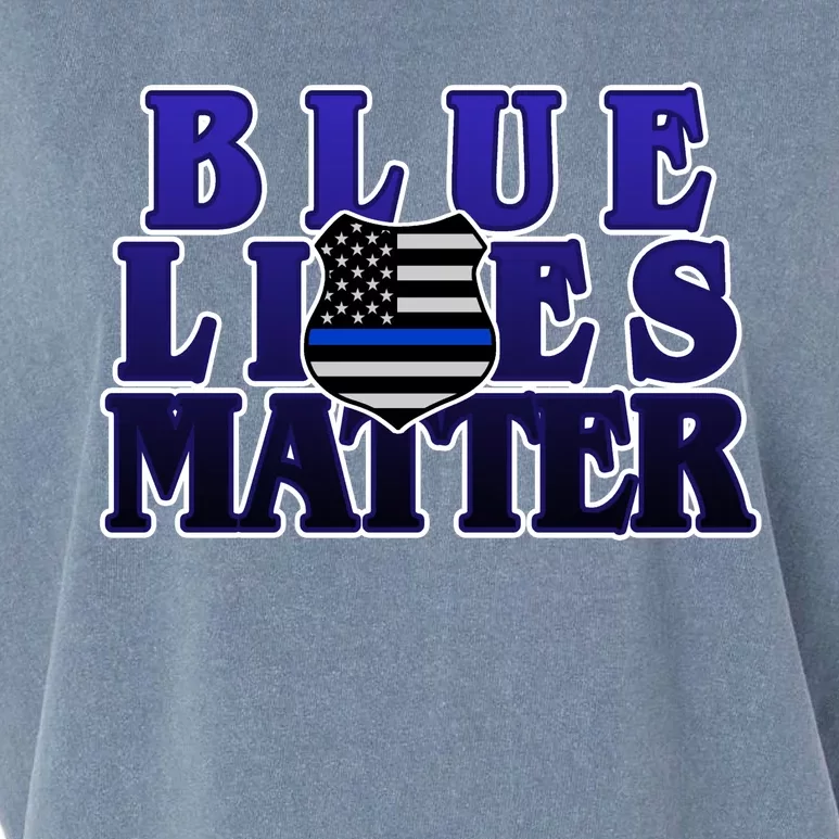 Police Shield Blue Lives Matter Garment-Dyed Women's Muscle Tee