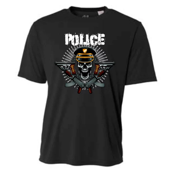 Police Skull Cooling Performance Crew T-Shirt