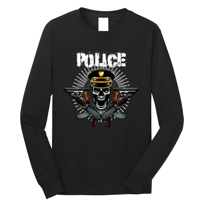 Police Skull Long Sleeve Shirt