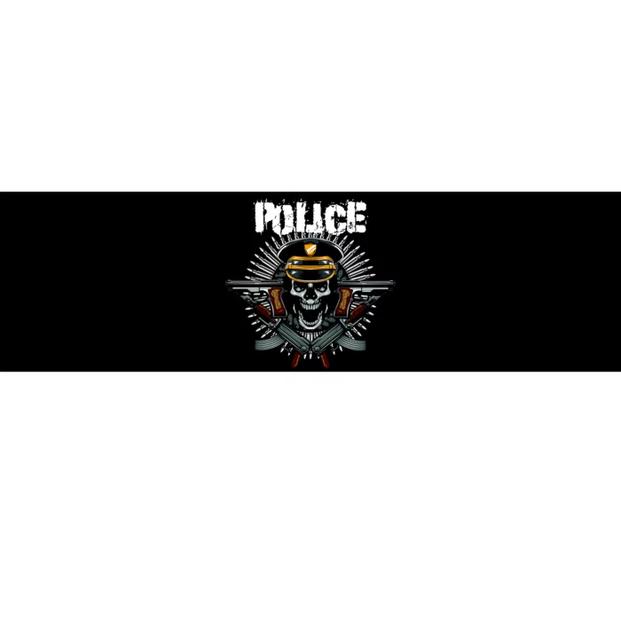 Police Skull Bumper Sticker