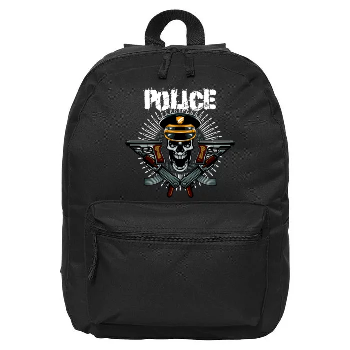 Police Skull 16 in Basic Backpack