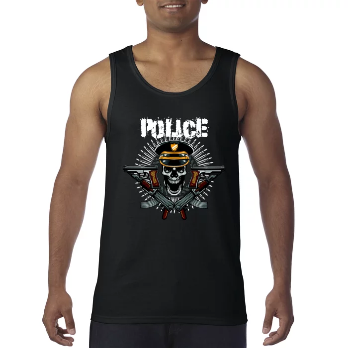 Police Skull Tank Top