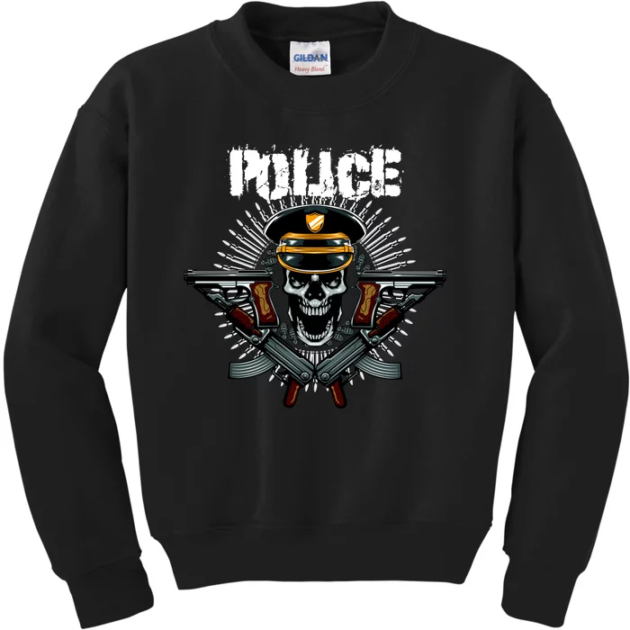 Police Skull Kids Sweatshirt