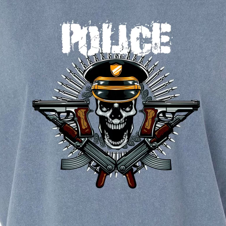 Police Skull Garment-Dyed Women's Muscle Tee